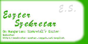 eszter szekretar business card